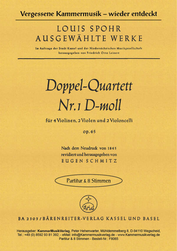 Doppelquartett d-Moll op.65 für
