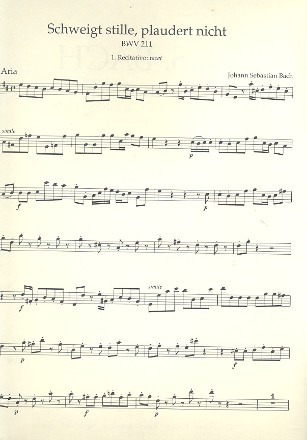 Schweiget stille plaudert nicht BWV211