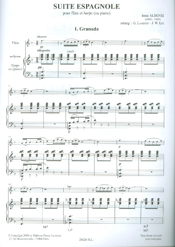 Suite espagnole pour flute