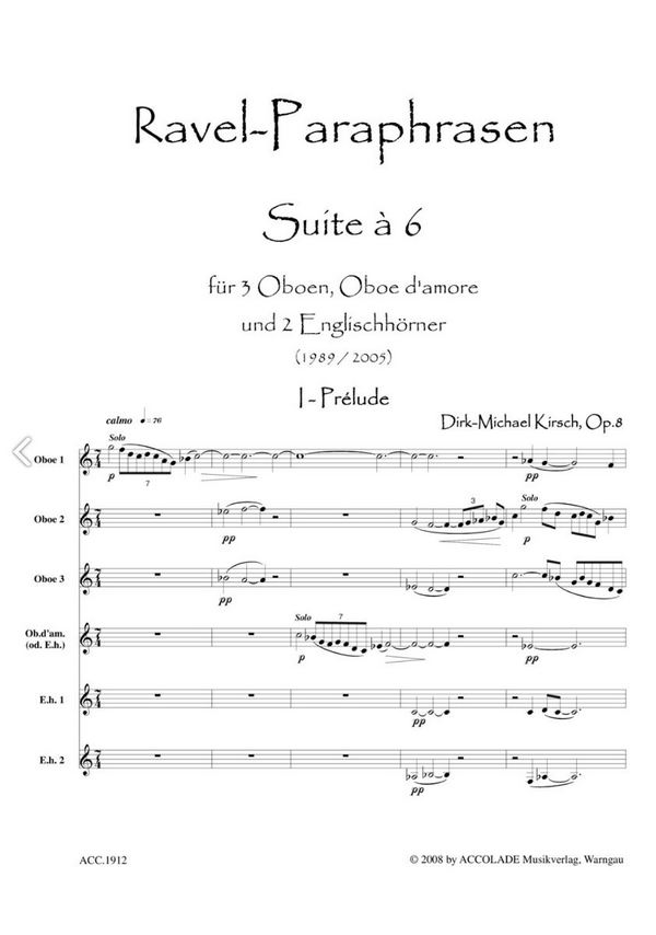 Ravel-Paraphrasen op.8 für 3 Oboen,