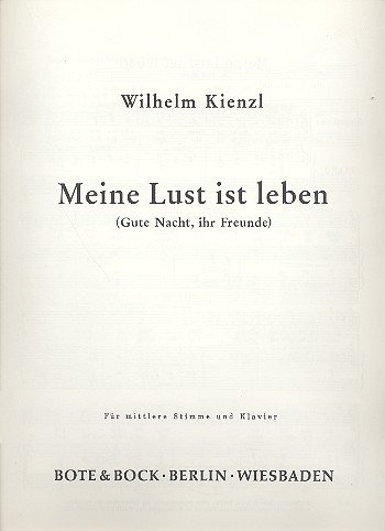 Meine Lust ist leben