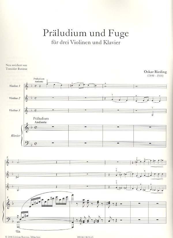 Präludium und Fuge für 3 Violinen