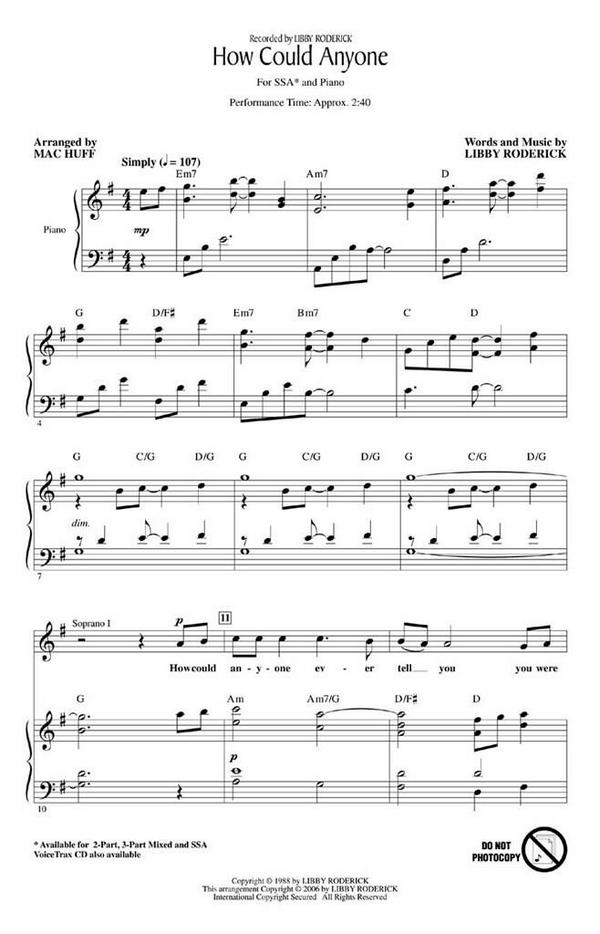 How could Anyone for female chorus