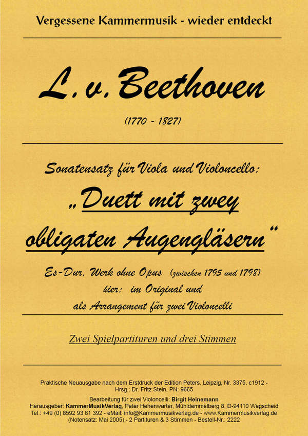 Duett mit 2 obligaten Augengläsern WoO32