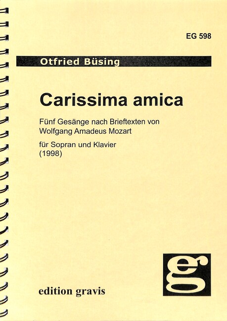 Carissima amica für Sopran und Klavier