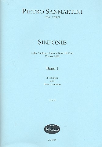 Sinfonien Band 1 für 2 Violinen und Bc