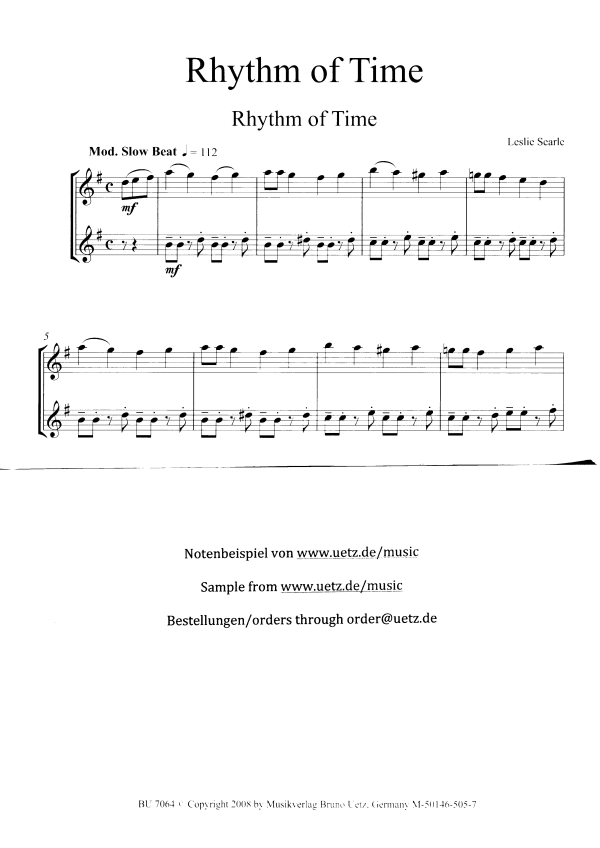 Rhythm of Time für 2 Saxophone