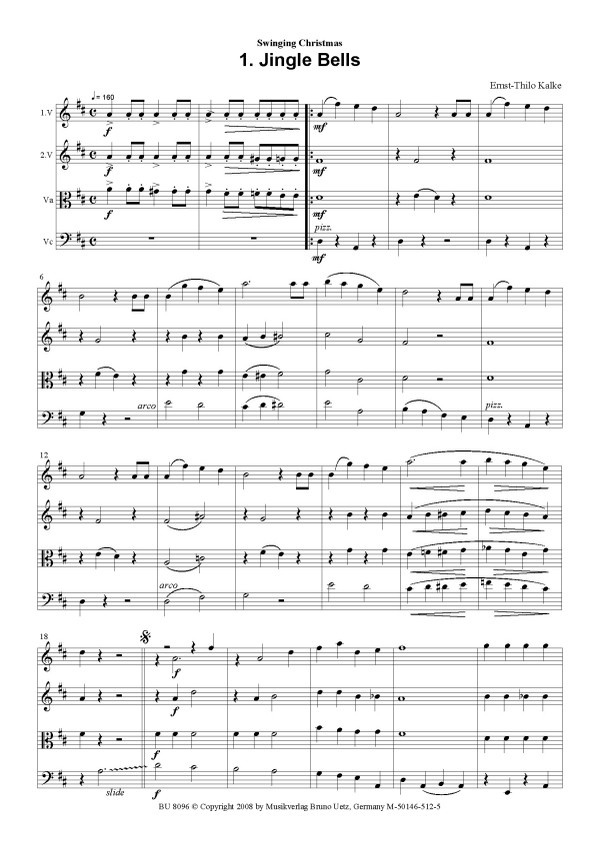 Swinging Christmas für Streichquartett