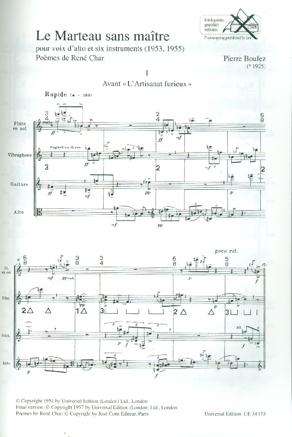 Le marteau sans maitre für Alt und