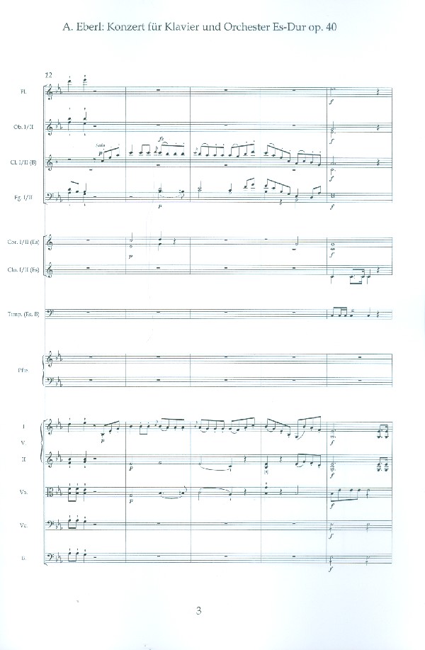 Konzert Es-Dur op.40 für Klavier und Orchester