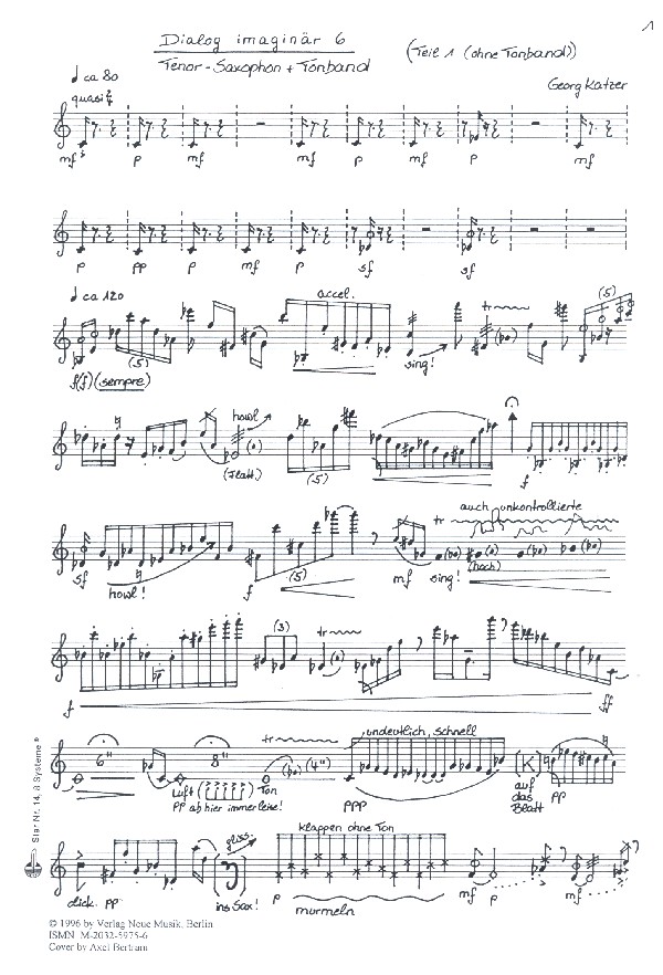 Dialog imaginär 6 für Tenorsaxophon