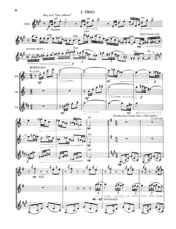 Interplay for flute, oboe, clarinet,