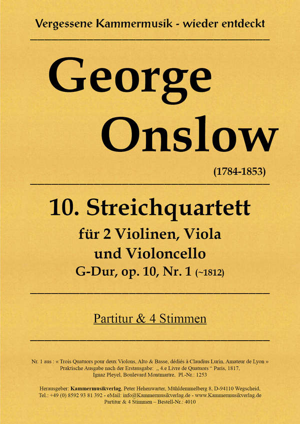 Streichquartett G-Dur Nr.10 op.10,1