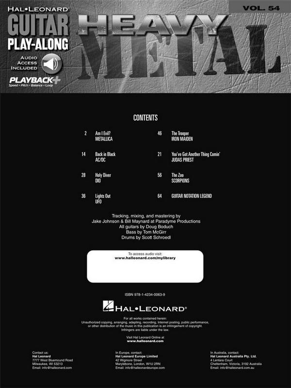 Heavy Metal (+CD): guitar playalong vol.54
