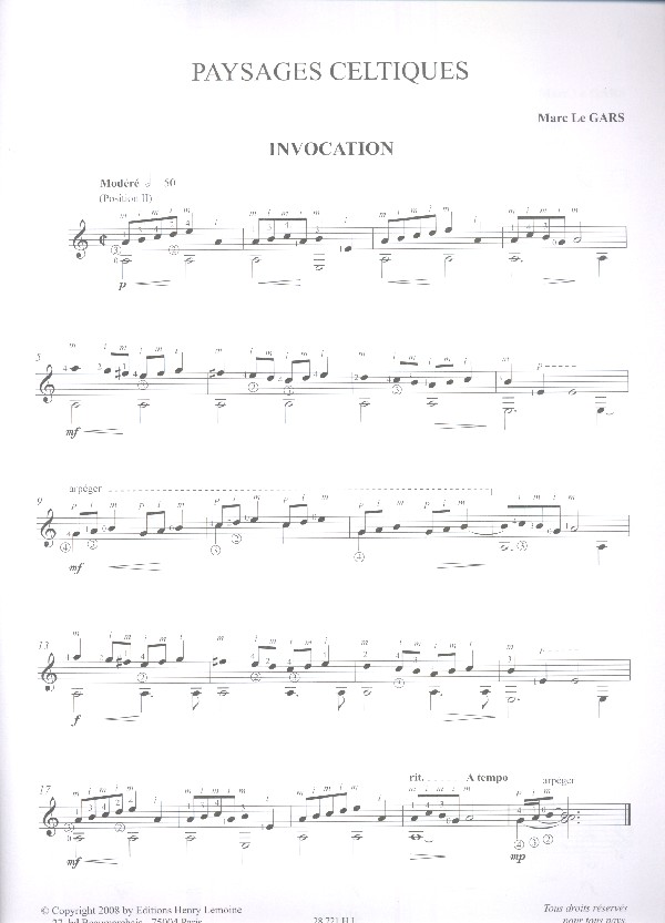 Paysages celtiques vol.2: pour guitare