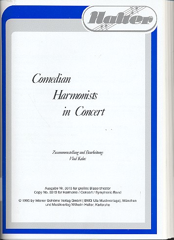 Comedian Harmonists in Concert (Medley):