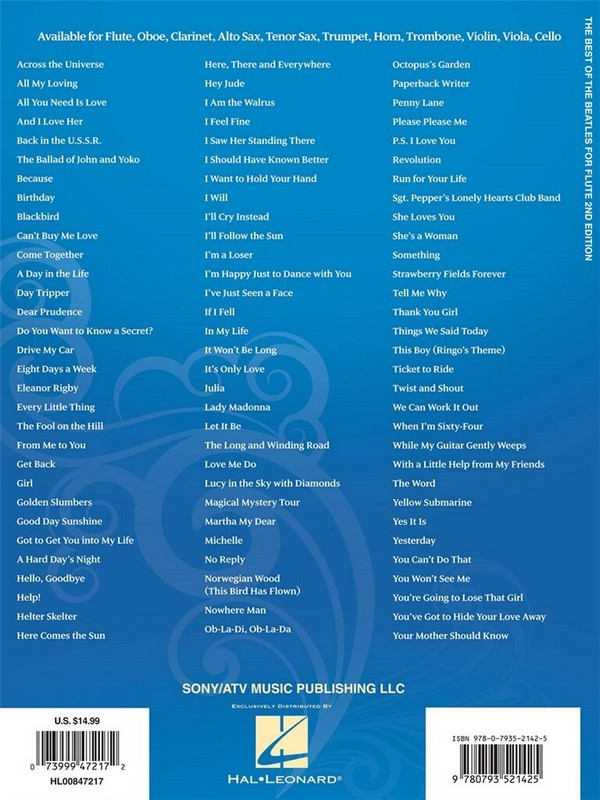 The Best of the Beatles: for flute