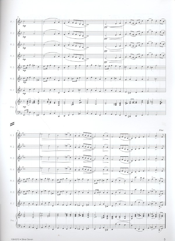 Silver Seven für 7 Flöten (Klavier ad lib)