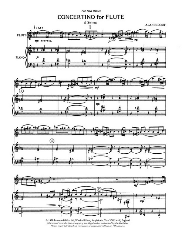 Concertino for Flute and Strrings