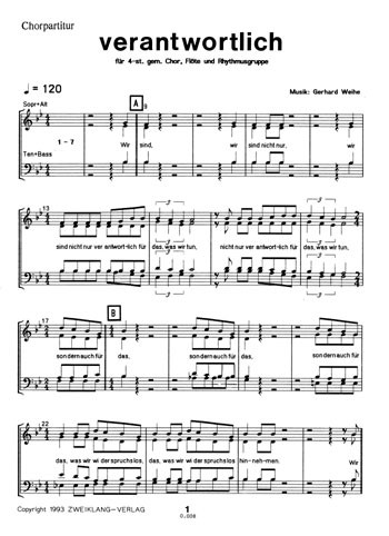 Verantwortlich für gem Chor,