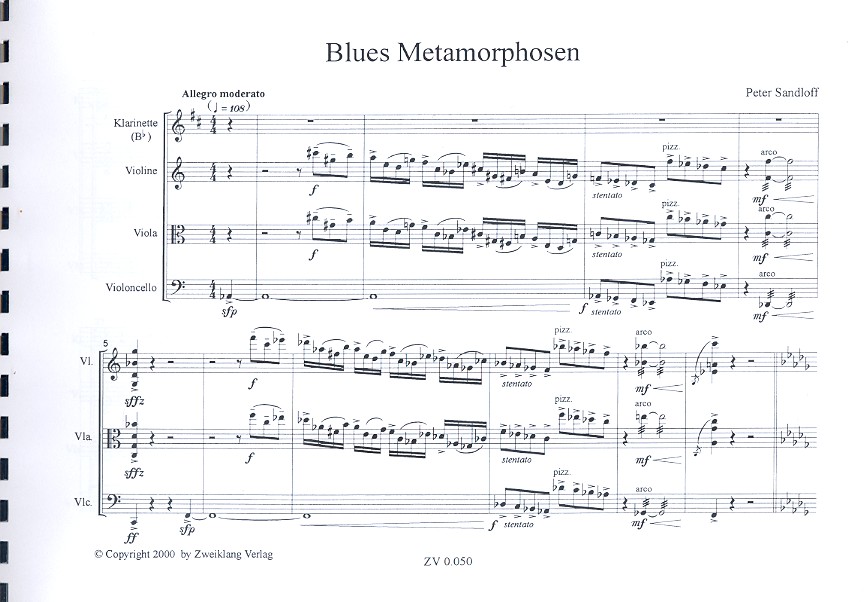 Blues Metamorphosen für Klarinette,