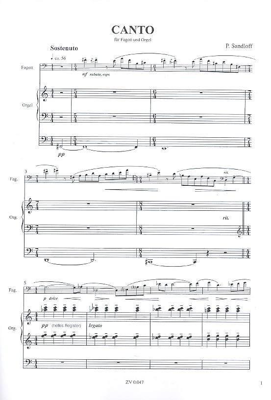 Canto für Fagott und Klavier