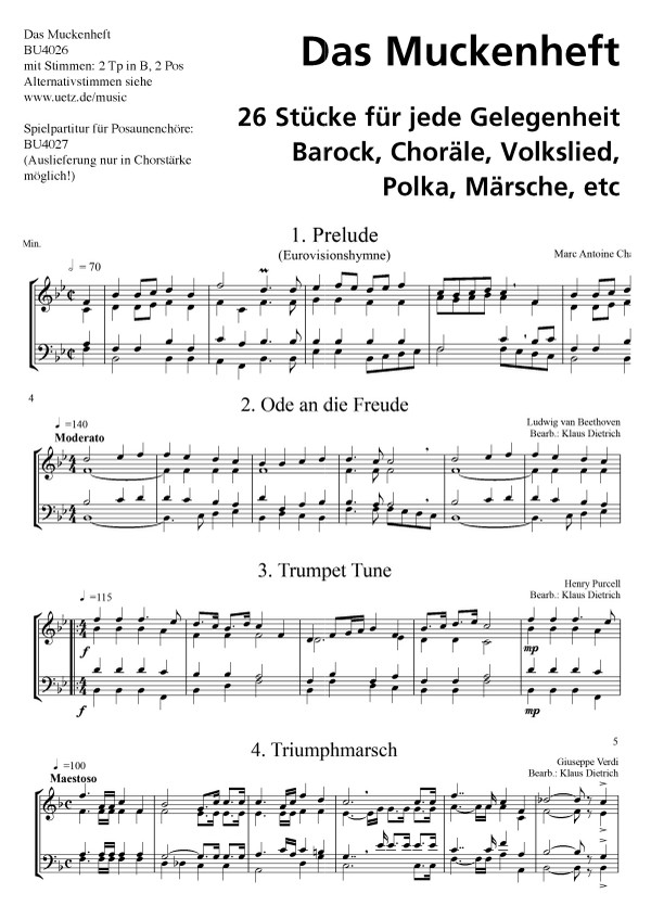 Das Muckenheft für 4-stimmiges
