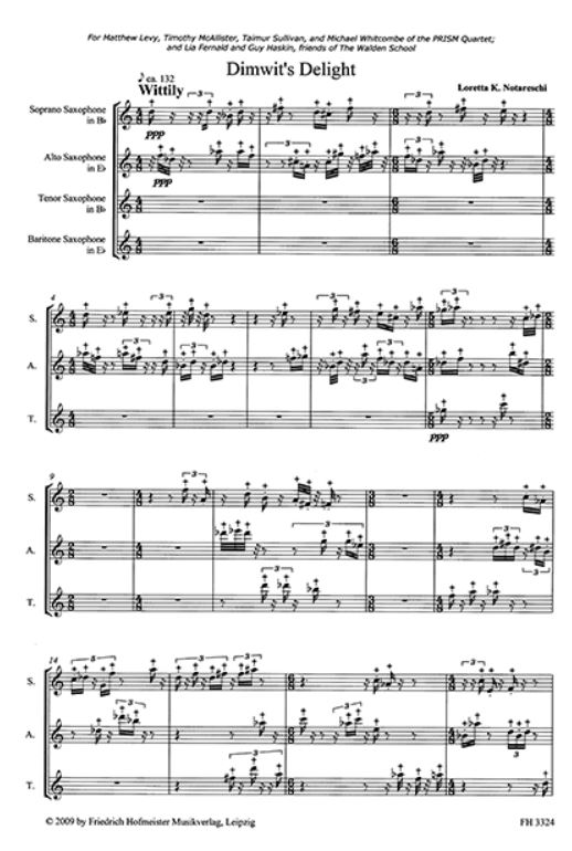 Dimwit's Delight für 4 Saxophone