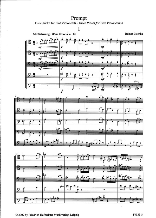 Prompt für 5 Violoncelli