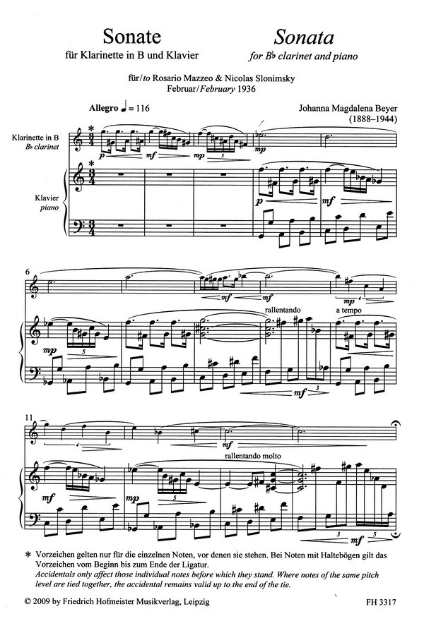 Sonate für Klarinette und Klavier