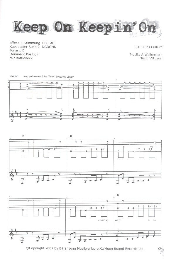 My Style - Blues Songs and Adventures in Open Tuning 