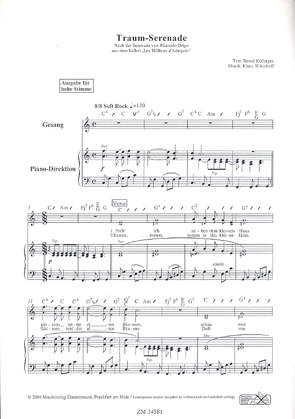 Traum-Serenade: für hohe Stimme
