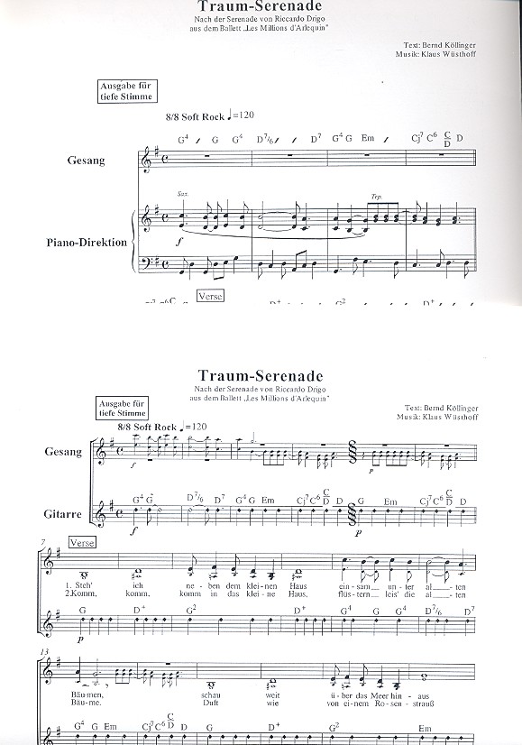 Traum-Serenade: für tiefe Stimme,
