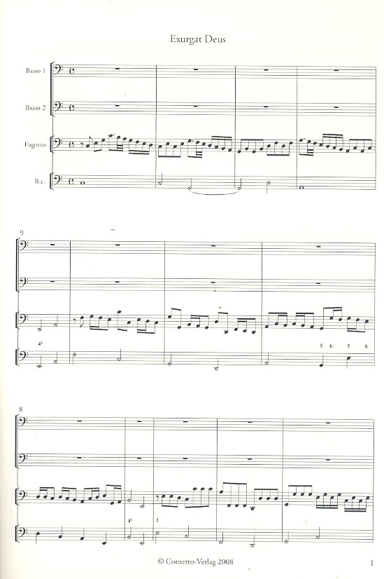Exurgat Deus für 2 Bässe, Fagott und Bc