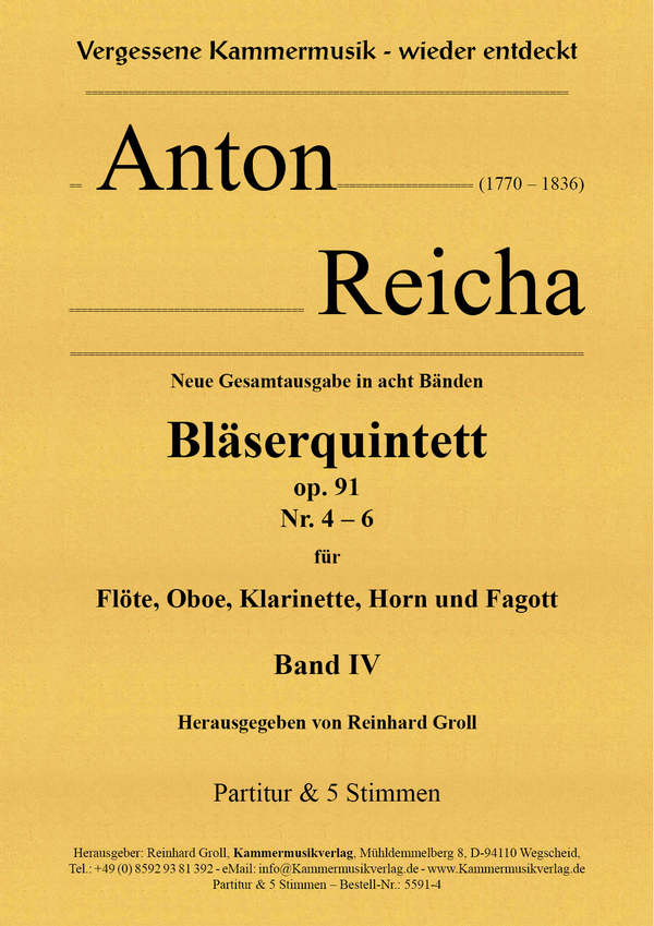 Bläserquintette op.91 Band 4 (Nr.4-6)
