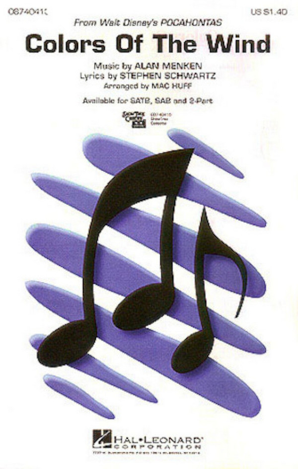 Colors of the Wind for 2-part chorus