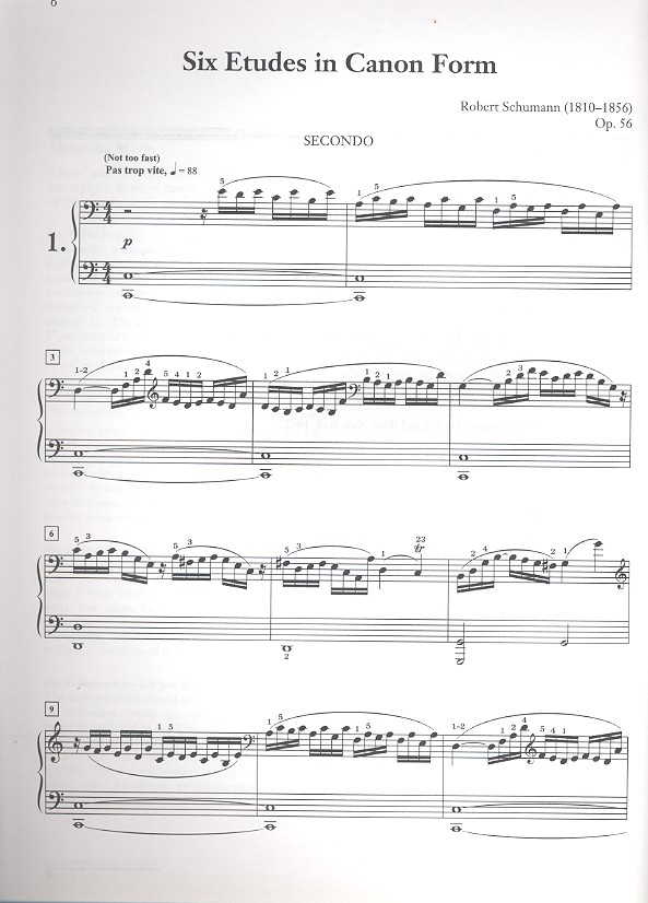 6 Etudes in Canon Form op.56 for piano