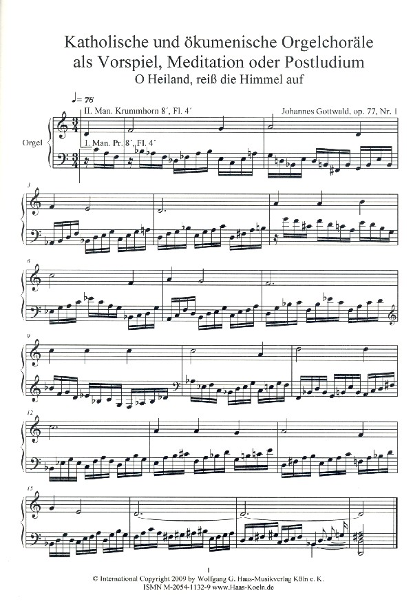 Katholische und ökumenische Orgelchoräle