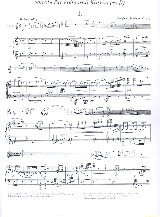 Sonate op.22 für Flöte und Klavier