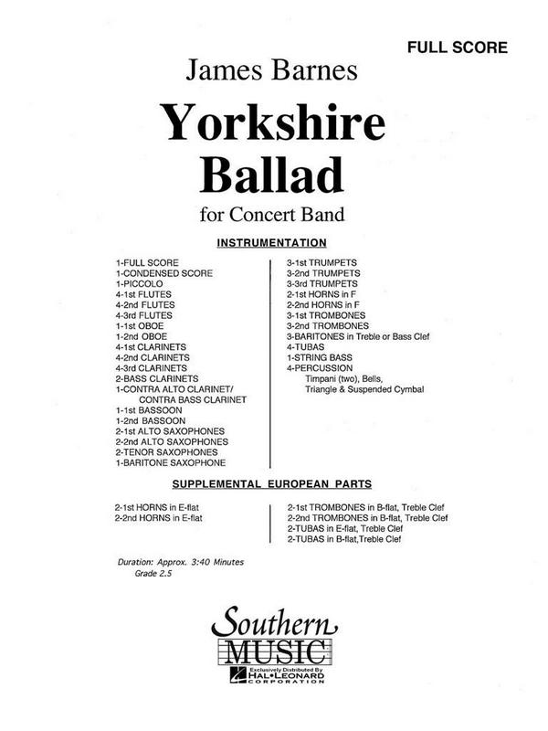 Yorkshire Ballad for concert band