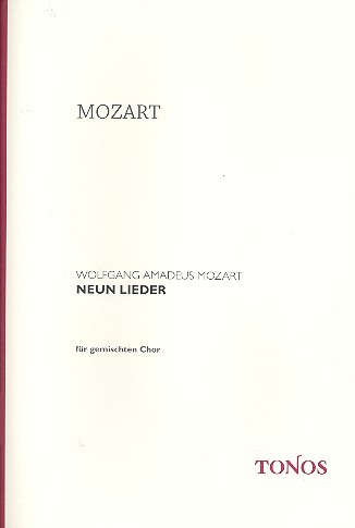 9 Lieder für gem Chor (4 Lieder a