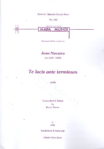 Te lucis ante terminum for mixed chorus a cappella
