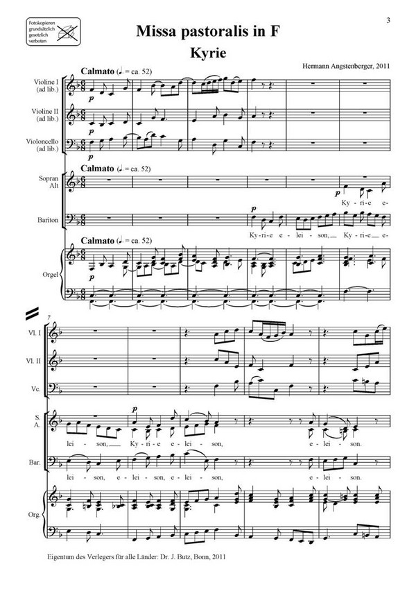 Missa pastoralis F-Dur