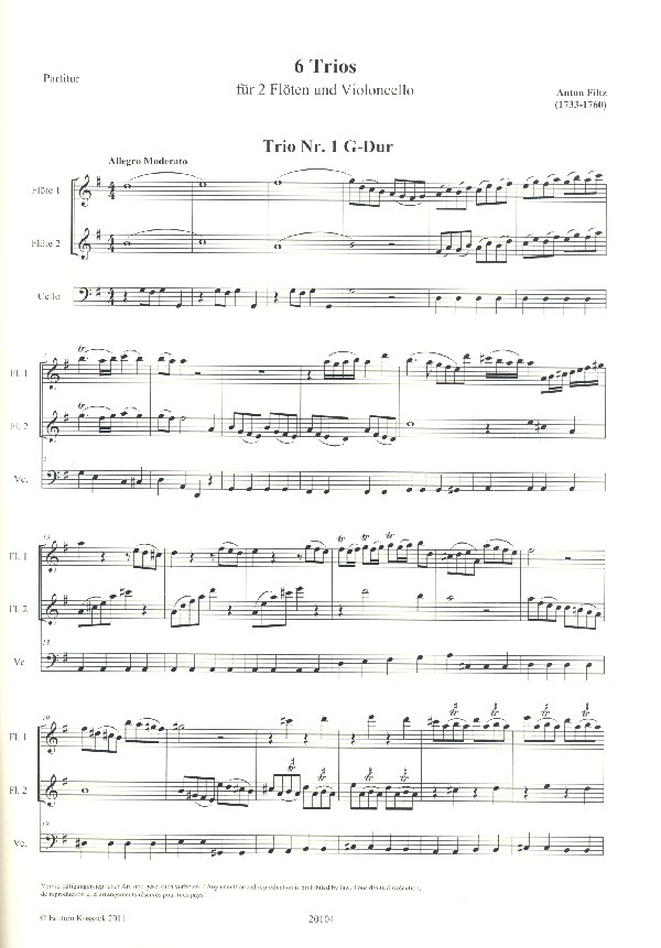 6 Trios Band 1 (Nr.1-3) für 2 Flöten