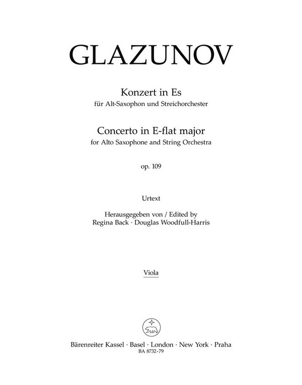Konzert Es-Dur op.109 für Altsaxophon