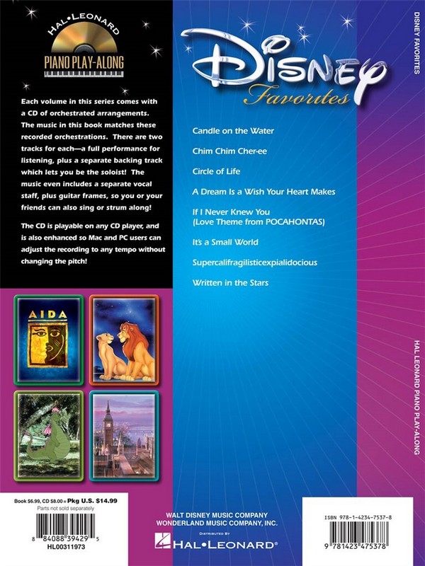 Disney Favorites (+CD): piano playalong vol.92