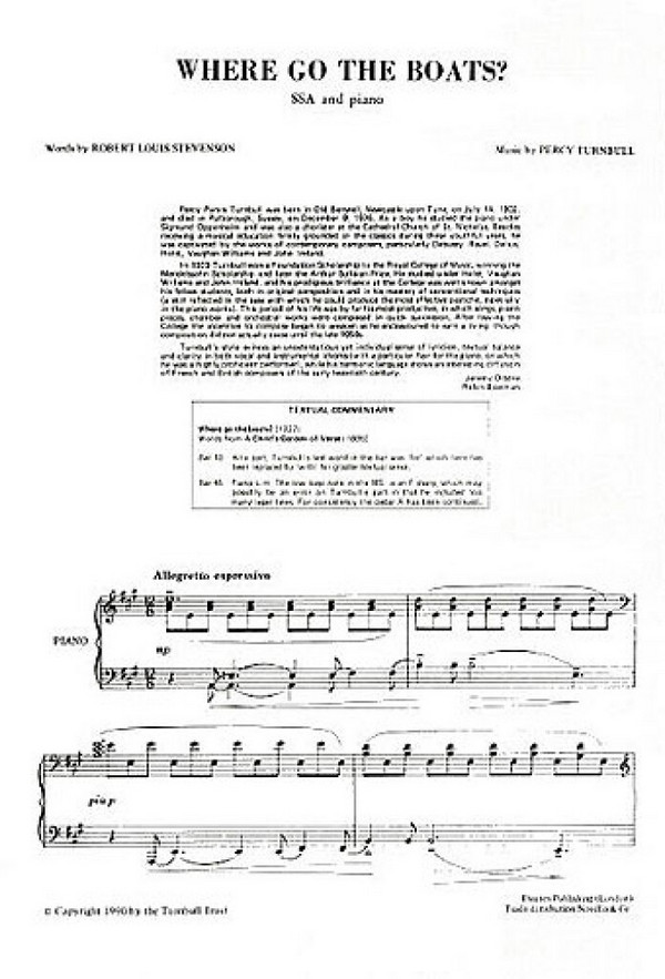 Where go the Boats for female chorus (ssa)
