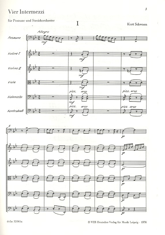 4 Intermezzi für Posaune und Streichorchester