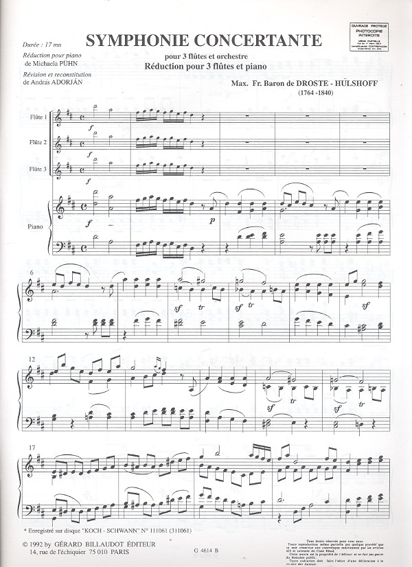 Symphonie concertante pour 3 flutes