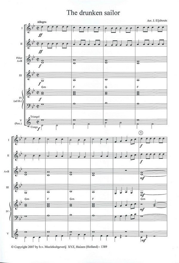 The drunken Sailor for flexible ensemble